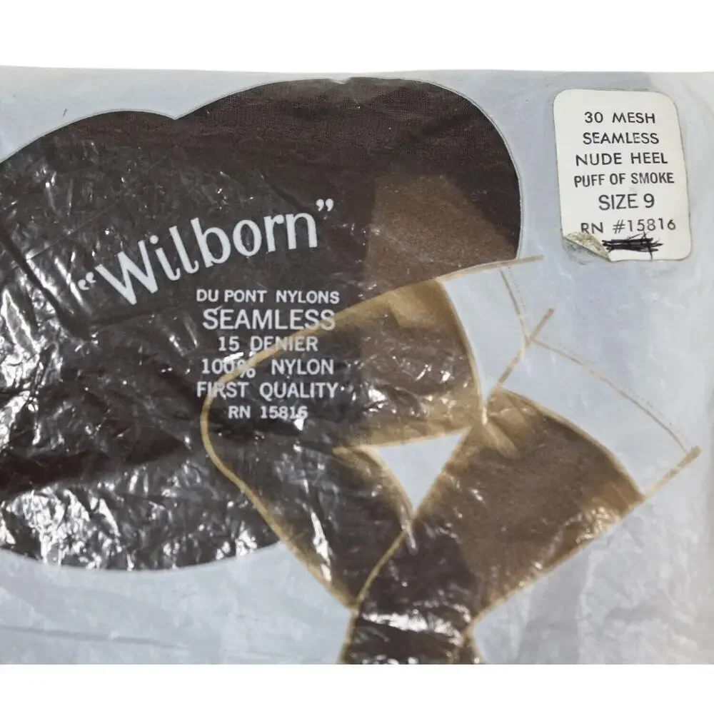 Vintage Nylon Stockings in Package Wilborn 1 Pair Puff of Smoke Sz 9 - Hey Viv